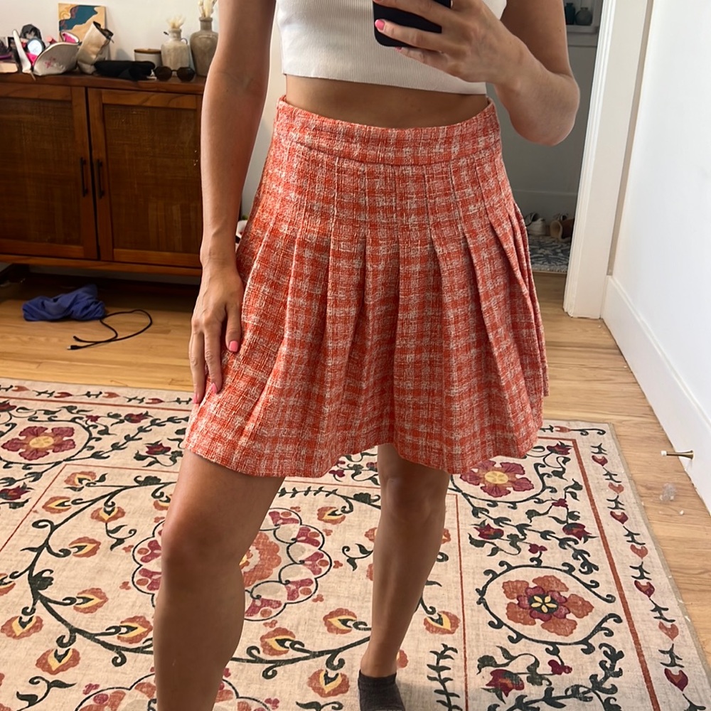 Zara plaid pleated skirt